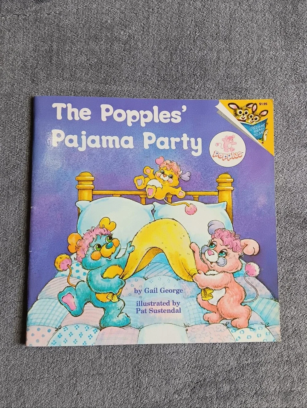 1986 The Popples Pajama Party Childrens Book, 80s Kids Vintage Storybook